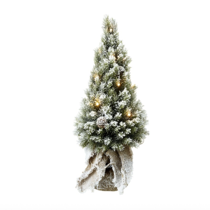 Light Up Fir Tree With Hessian Base