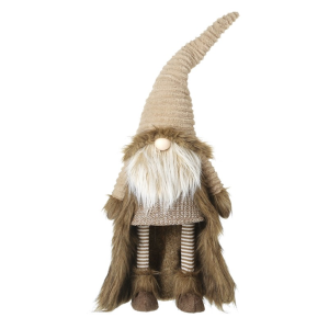 Large Standing Gonk In Long Fur Coat