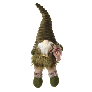 Sitting Dark Green Gonk With Bag