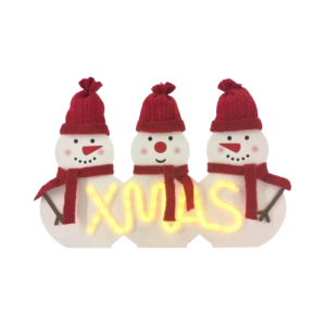 LED Triple Snowmen 33x23cm