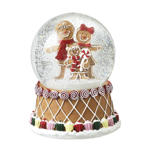 Musical Gingerbread Family Snow Globe