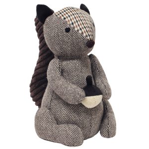 Squirrel Herringbone Novelty Door Stop Brown