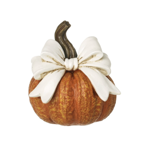 Small Pumpkin with Cream Bow