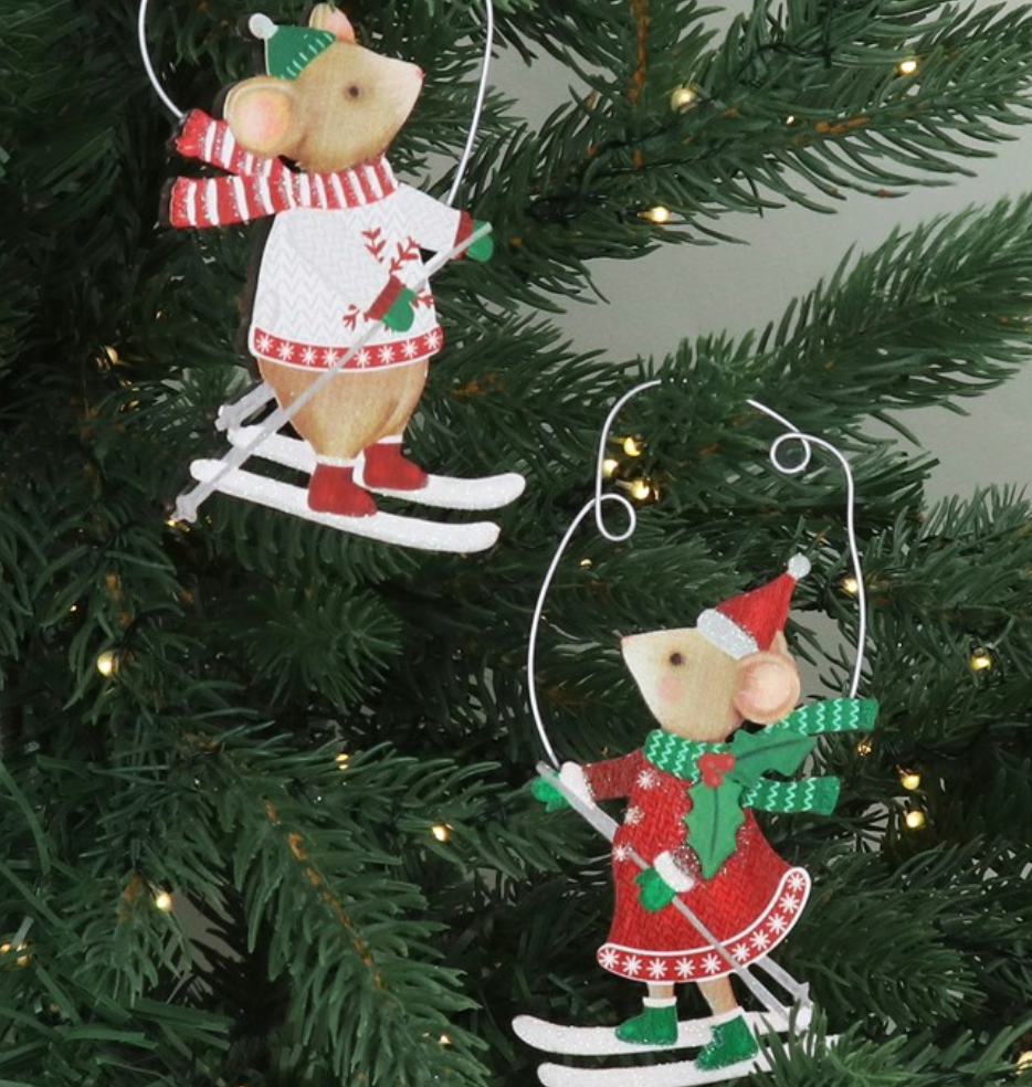 Holly & Alfie Skiing Hanging Decoration