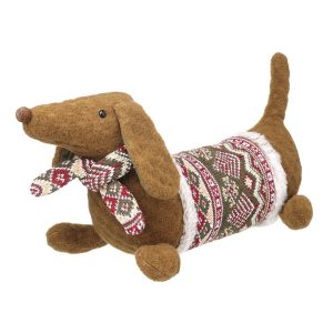 Dachshund With Scarf And Coat Door Stop